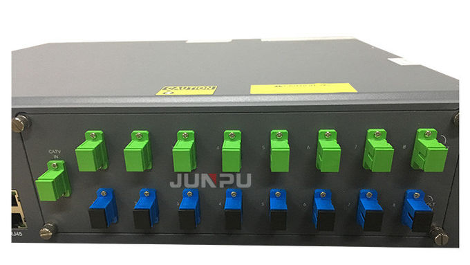Junpu 1550 کابل تلویزیون 8 پورت Wdm Edfa فیبر نوری تقویت کننده 22dbm شبکه Gpon 3