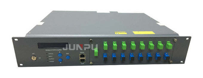 Junpu 1550 کابل تلویزیون 8 پورت Wdm Edfa فیبر نوری تقویت کننده 22dbm شبکه Gpon 1